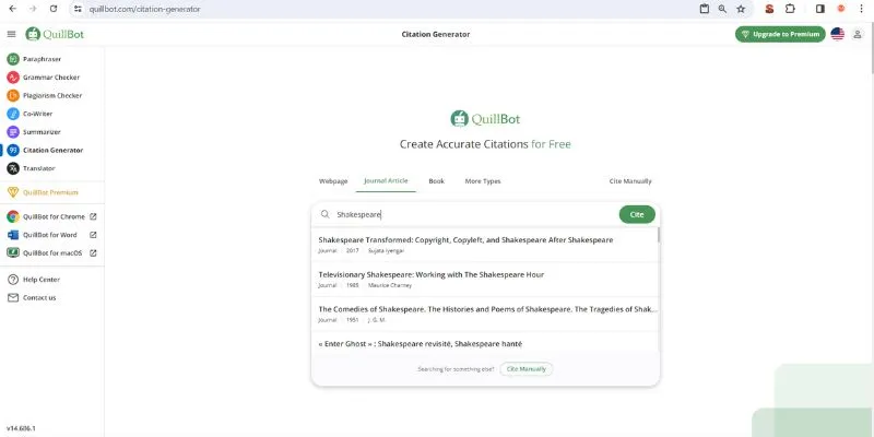quillbot generatore di citazioni